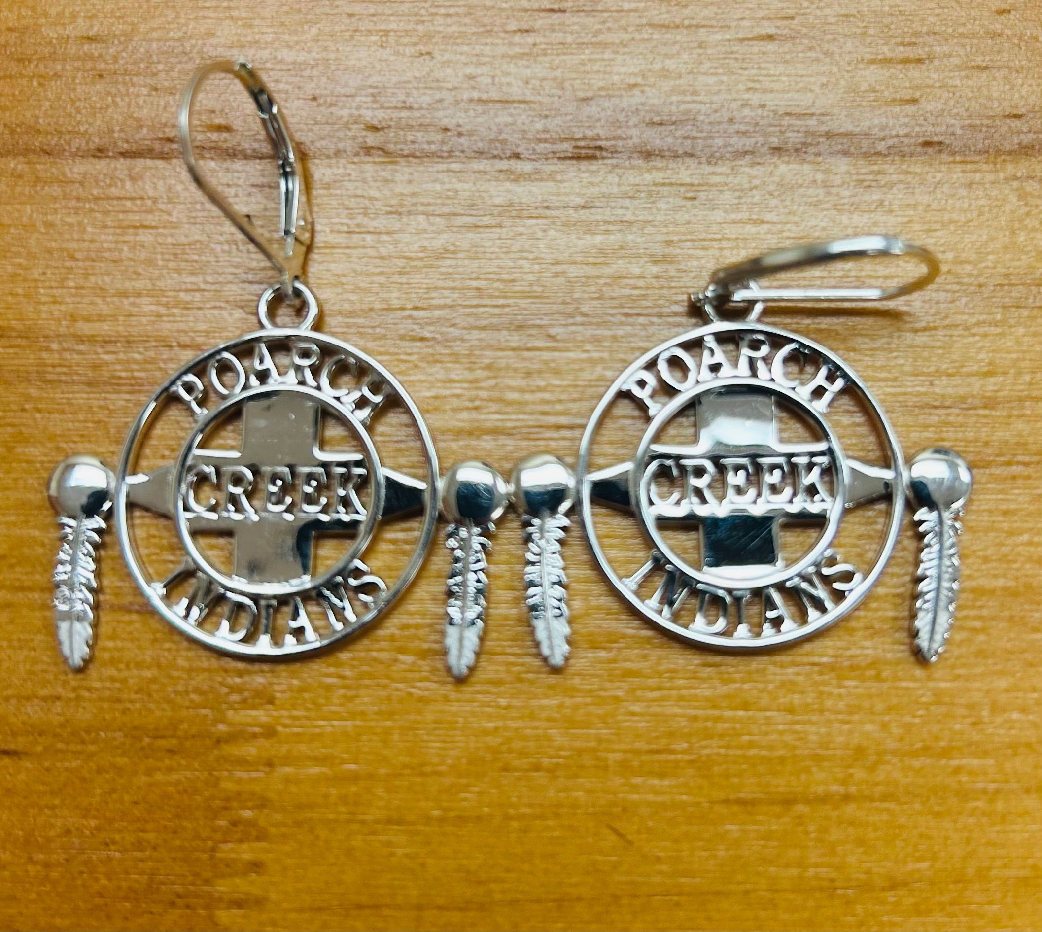 Sterling Silver Tribal Logo Earrings