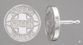 Sterling Silver Tribal Logo Stud Earrings (Pair)
