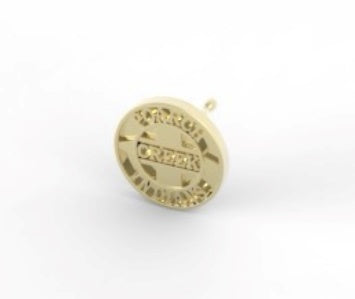 14kg Single Tribal Logo Stud Earring