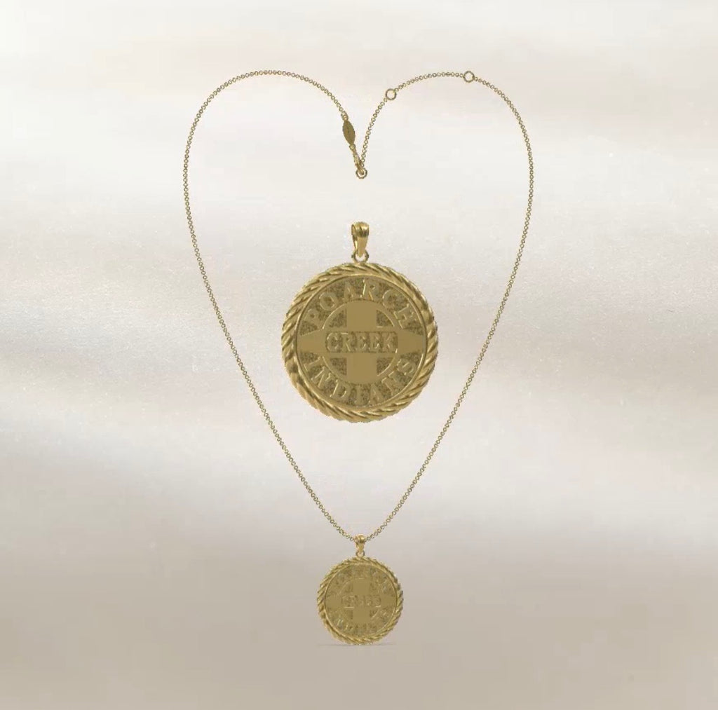14kg Gold Tribal Logo Necklace