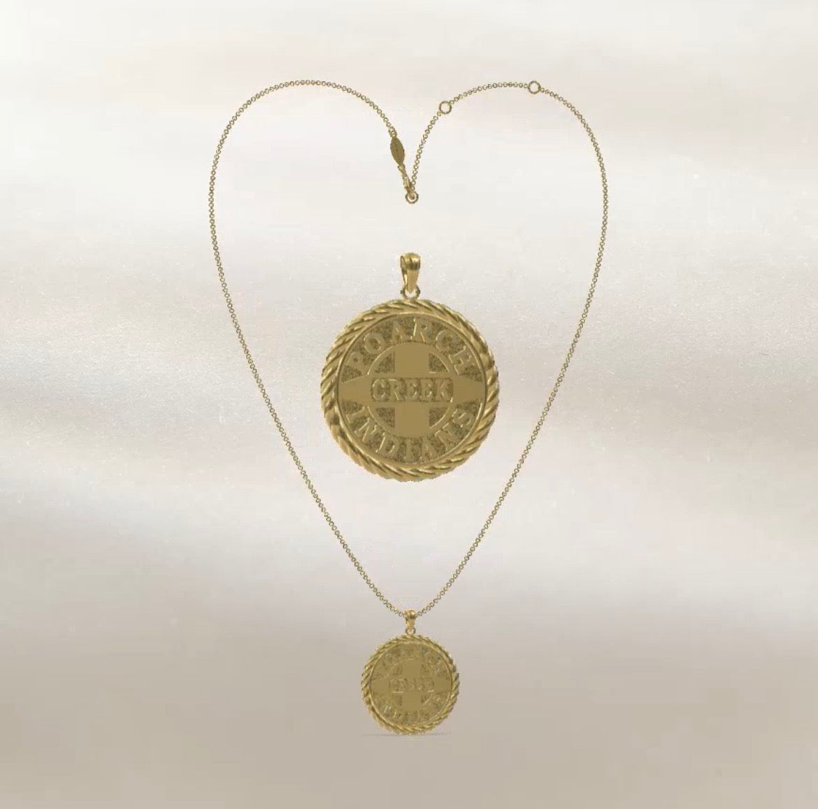 14kg Gold Tribal Logo Necklace