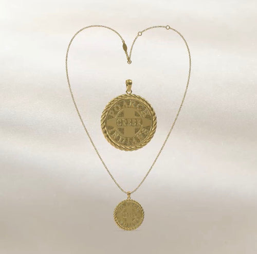14kg Gold Tribal Logo Necklace