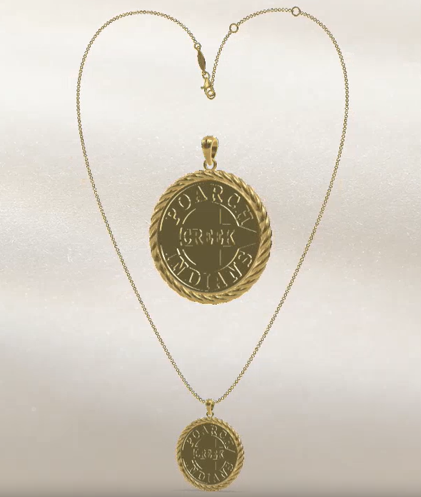 14kg Gold Tribal Logo Necklace