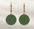 14kg Green Tribal Logo Earrings