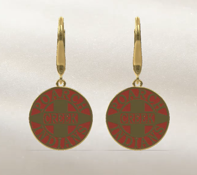 14kg Red Tribal Logo Earrings